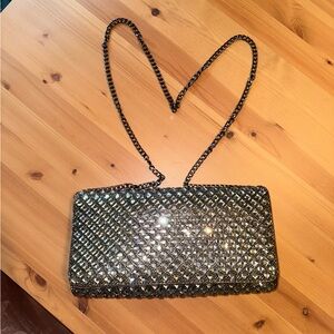 Rhinestone Flap Clutch